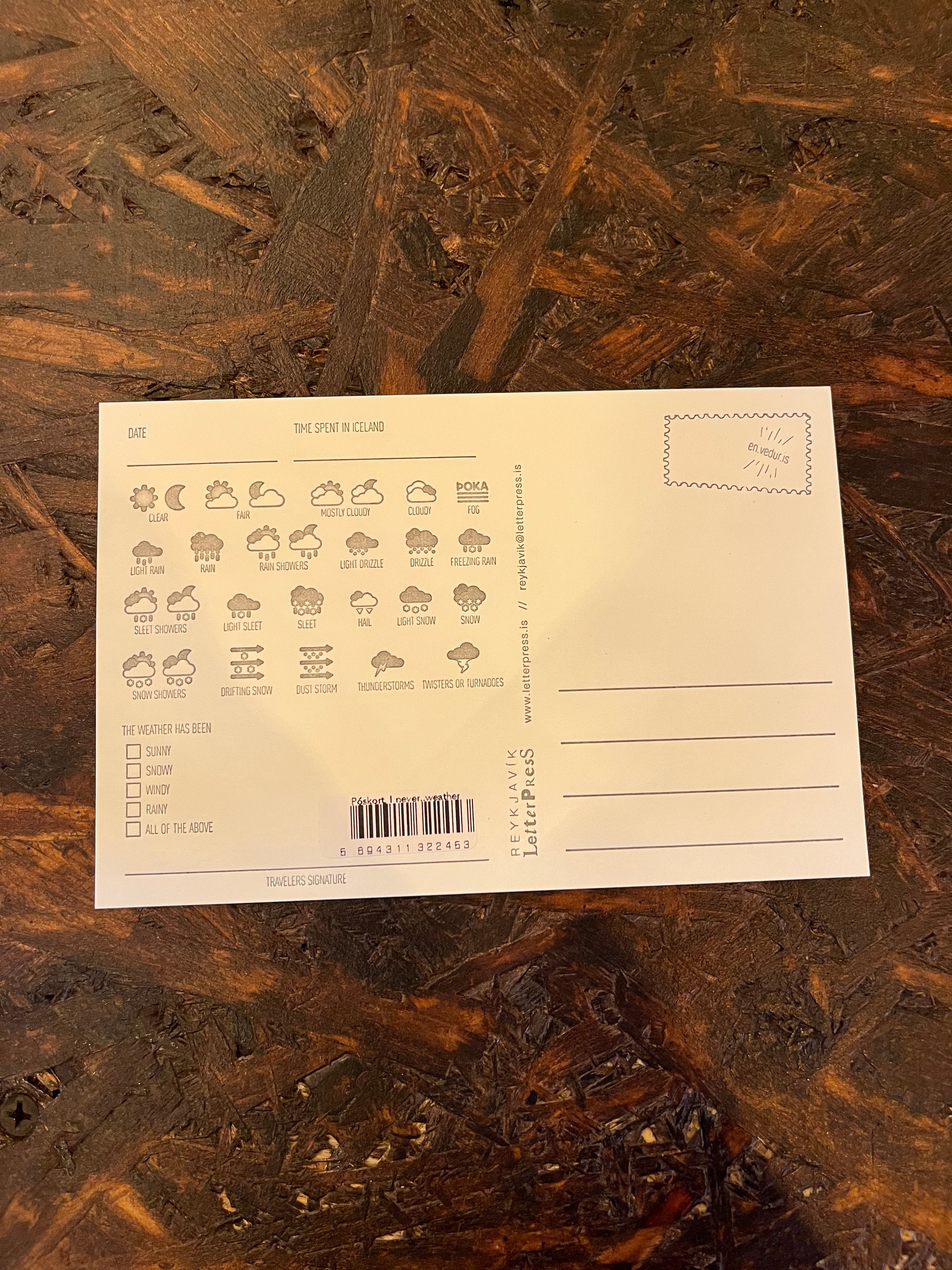 Postcard - Reykjavík Letterpress