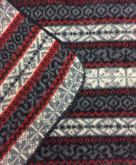 Wool Blanket “Lækur” Blue/Red - Kidka