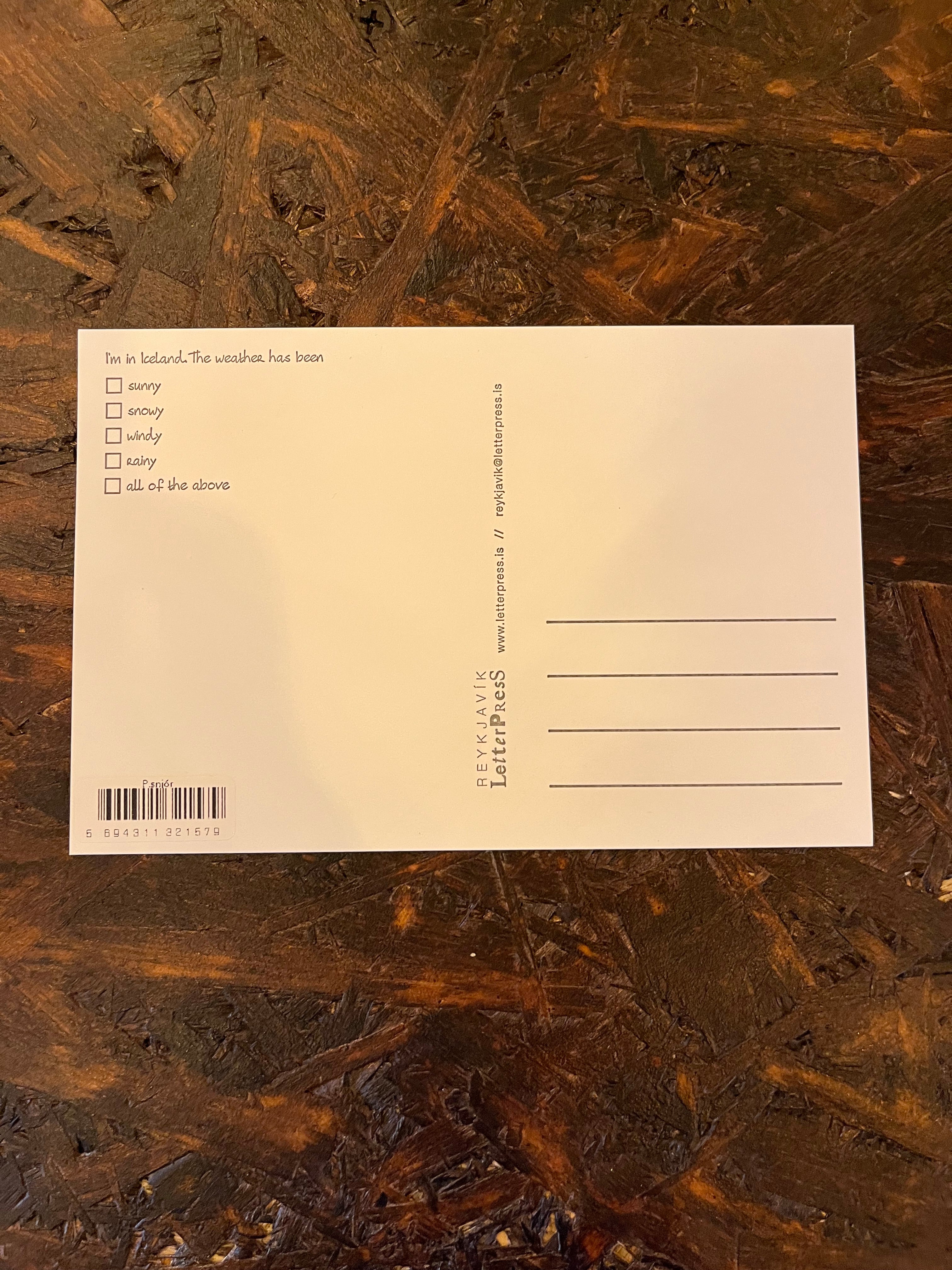 Postcard - Reykjavík Letterpress