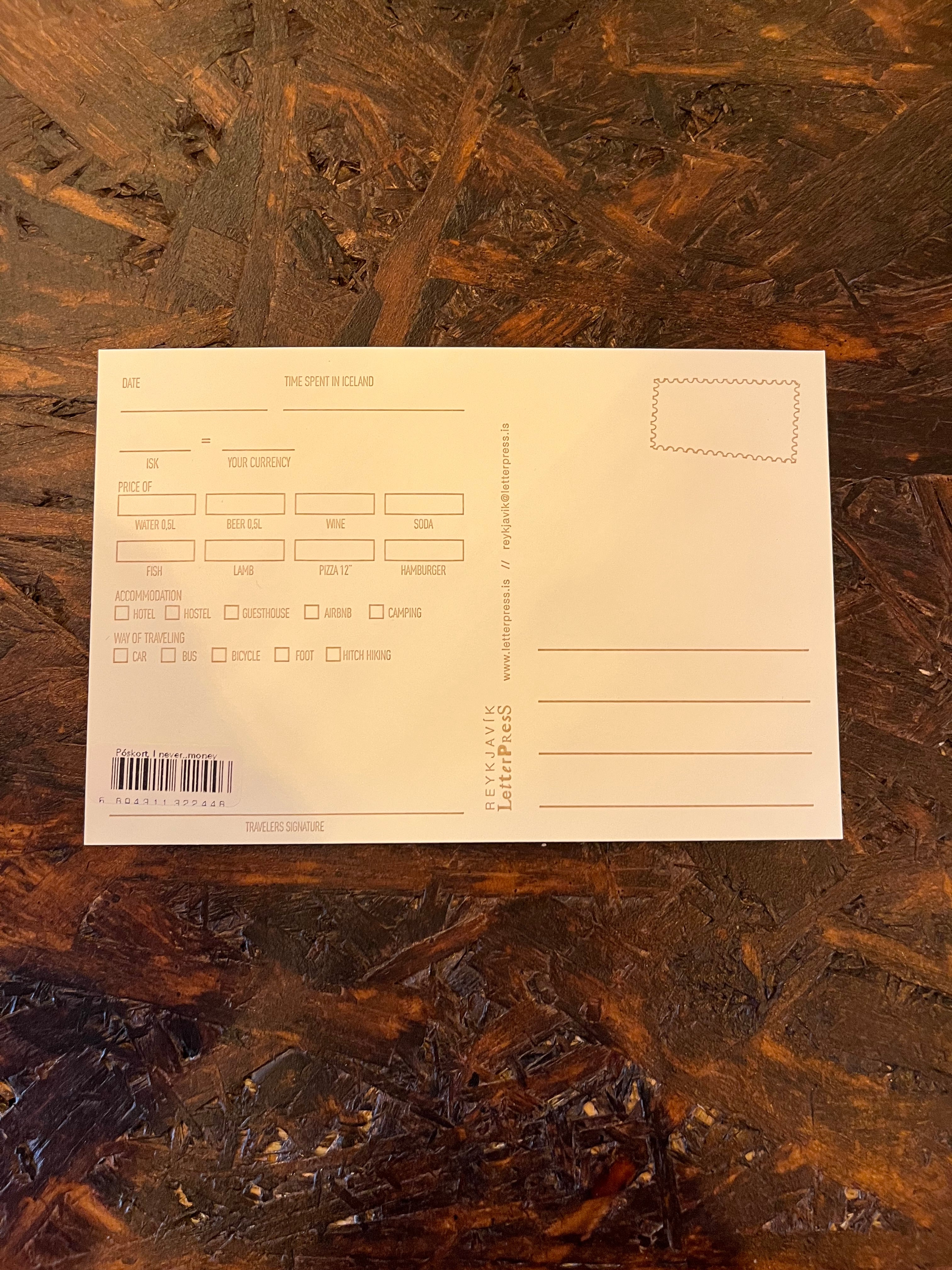 Postcard - Reykjavík Letterpress