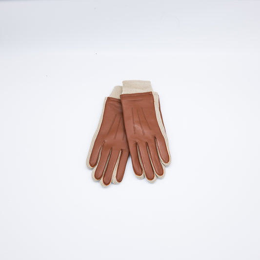 Hekla - Cognac Lamb Crochet Gloves - Mamma Reykjavík