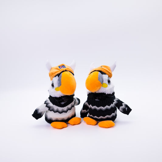 Large Puffin Viking In Wool Sweater 20 cm - A Memory From Iceland