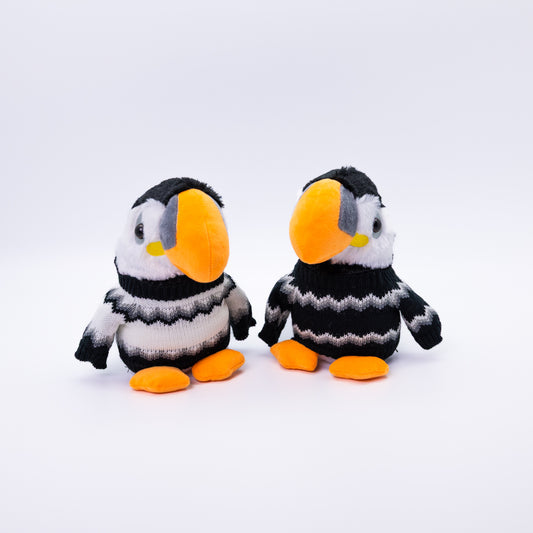 Large Puffin In Wool Sweater 20 cm - A Memory From Iceland