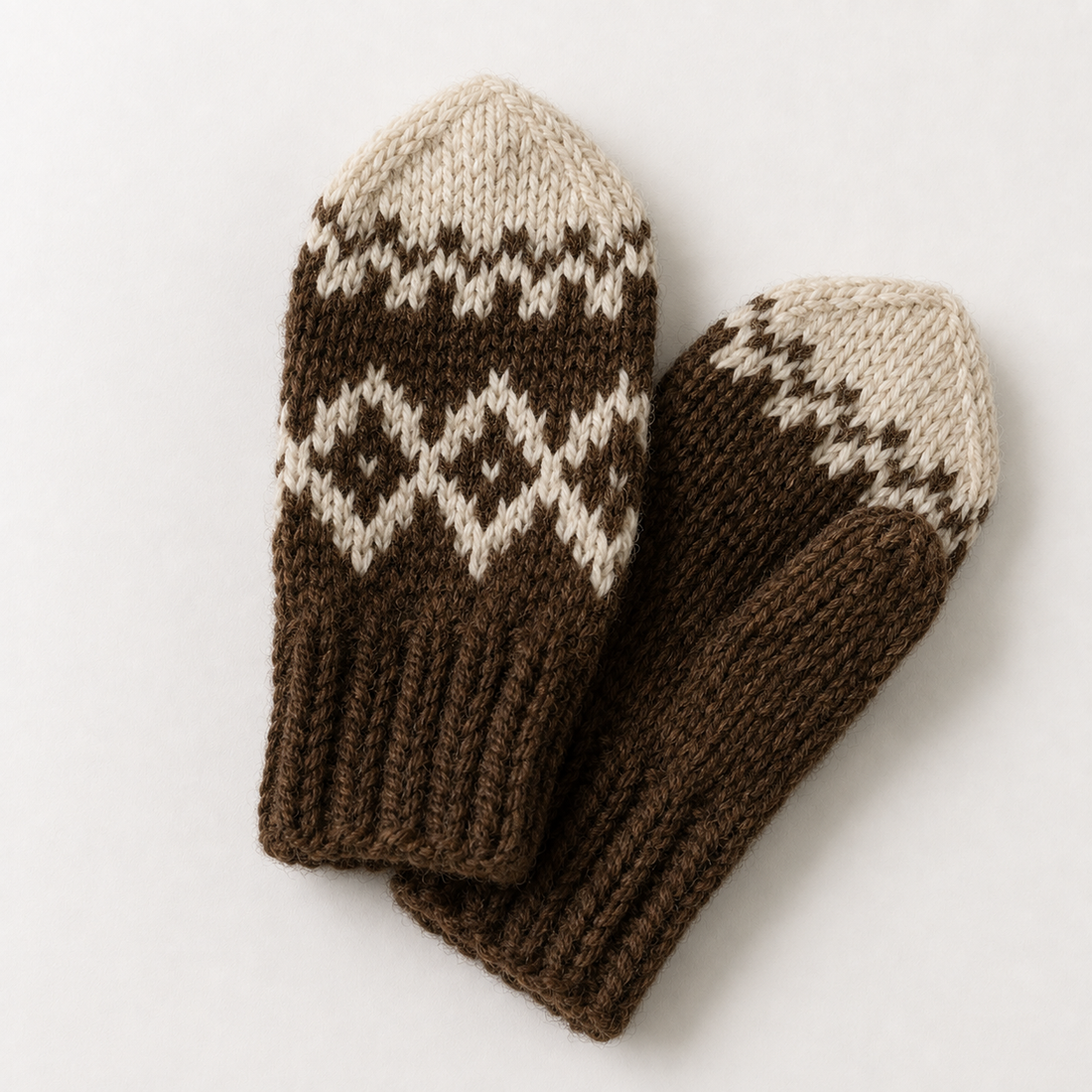 Handknitted Wool Mittens by SÓLVEIG