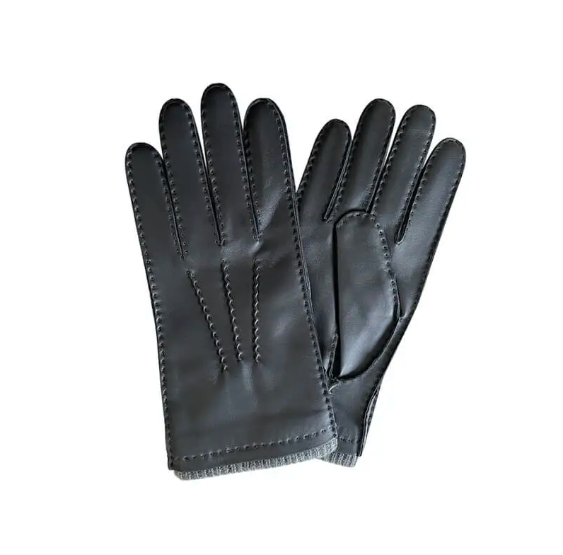 Gloves Mamma Reykjavík Goat Leather Mens Black with three short lines