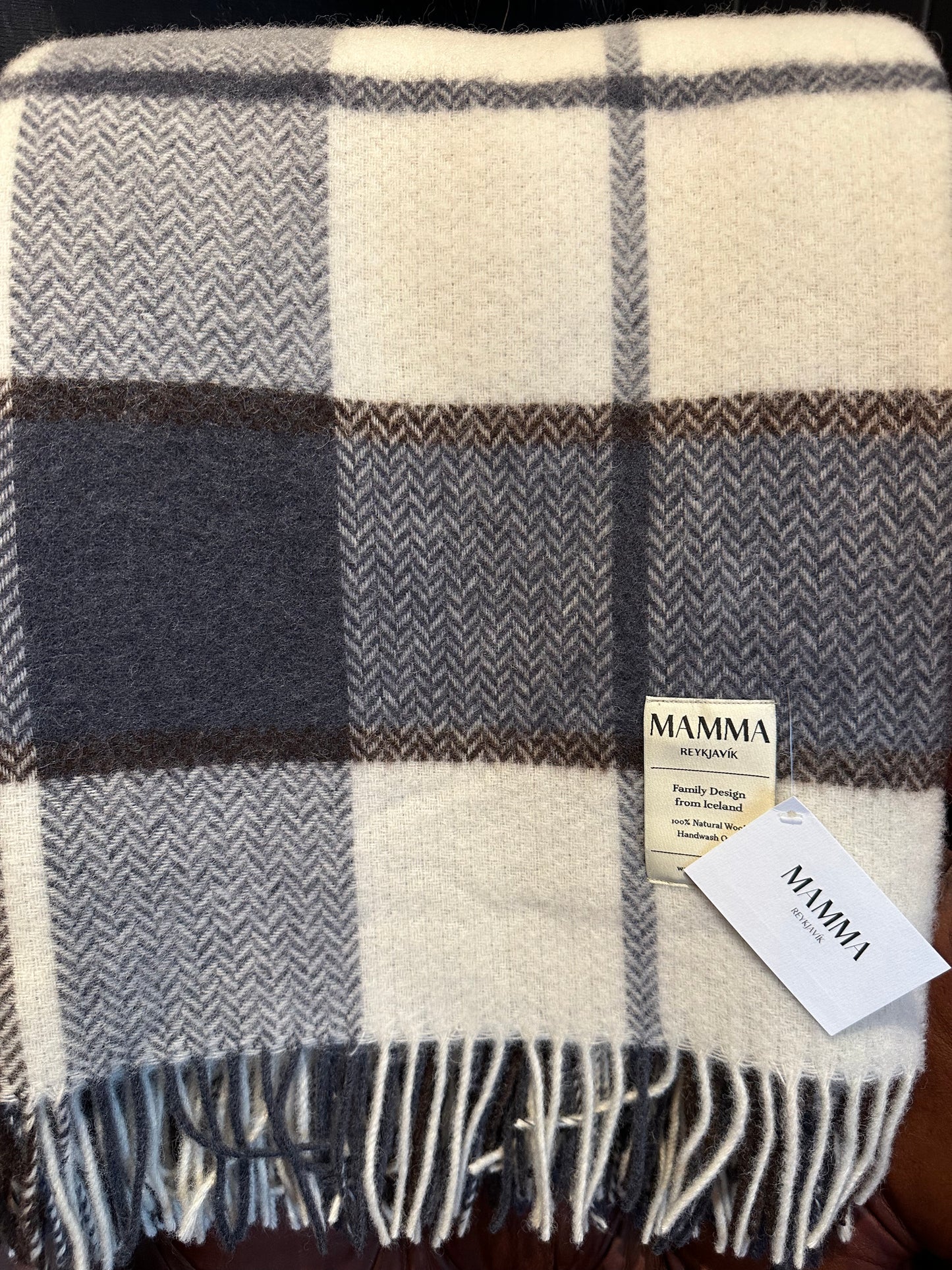 Family Design Wool Blanket by Mamma Reykjavík