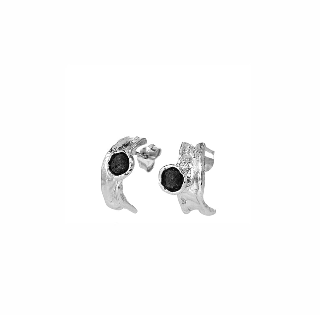 SIGN Earrings Piece of Iceland collection Silver with Lava Stone