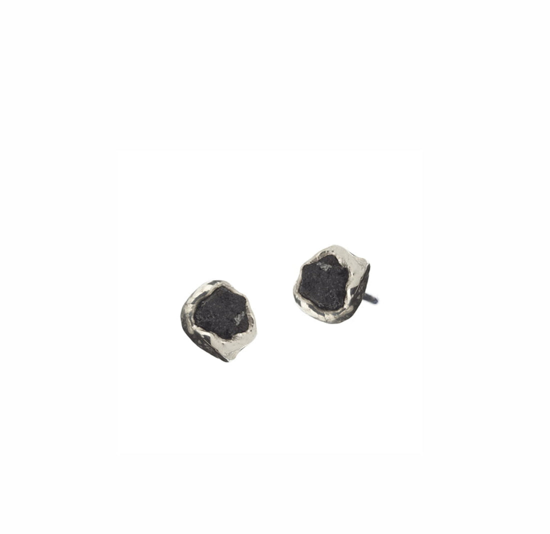 SIGN Earrings Piece of Iceland collection Silver with Lava Stone