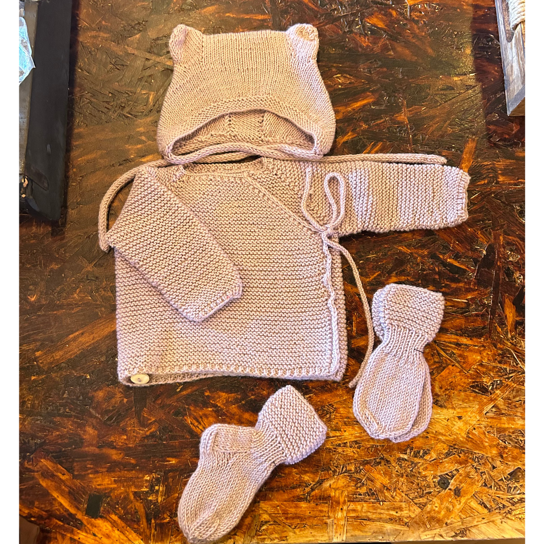 Handknitted Merino Baby Set By SUNNA