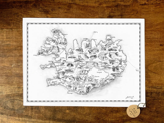 Canvas A2 Map of Iceland - Jana Tomanová